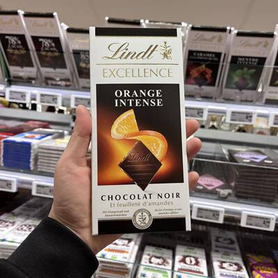 夹心黑巧克力现荷兰进口Lindt orange瑞士莲香橙夹心