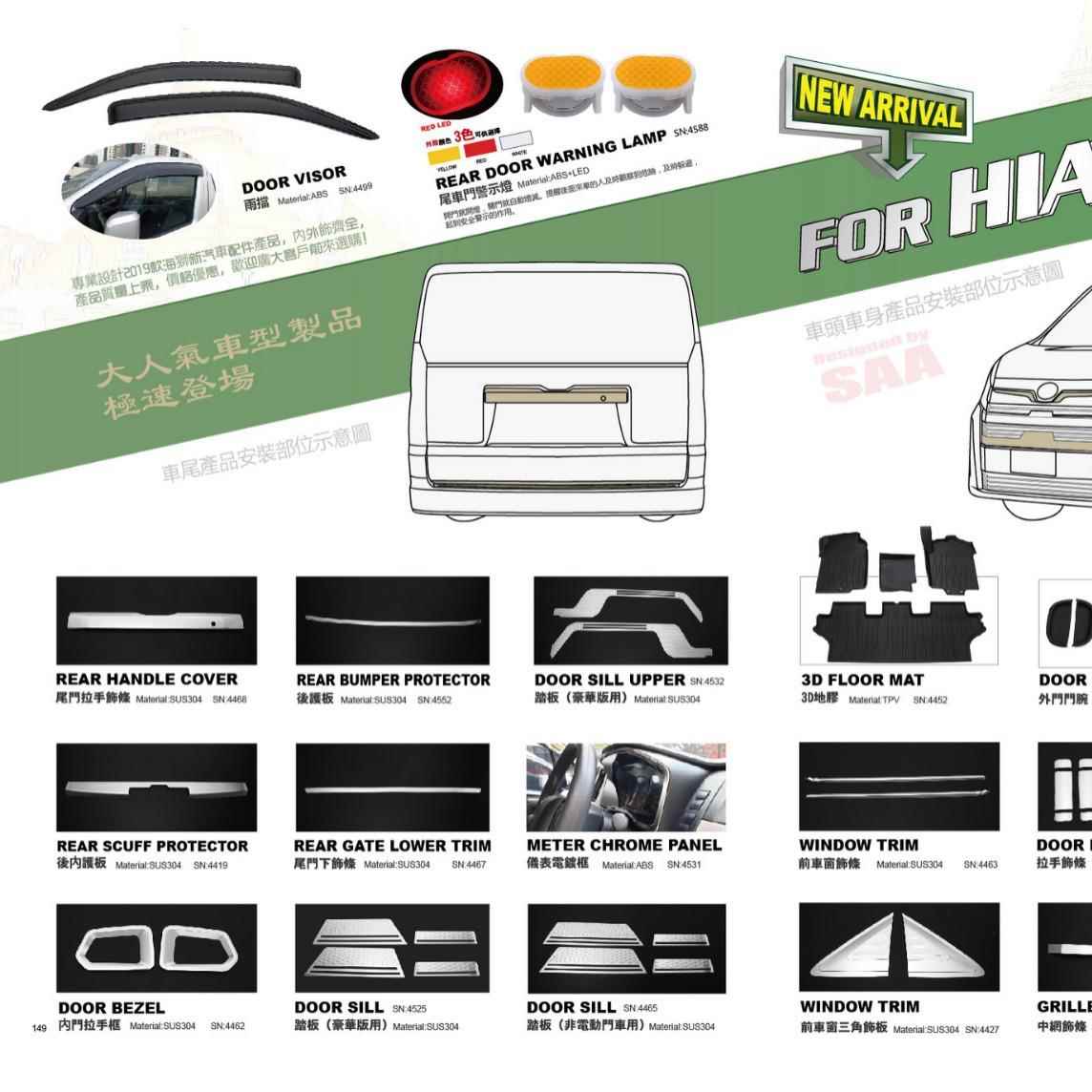 JXD狮HIACE车3U00SS304不锈钢踏板窗海300