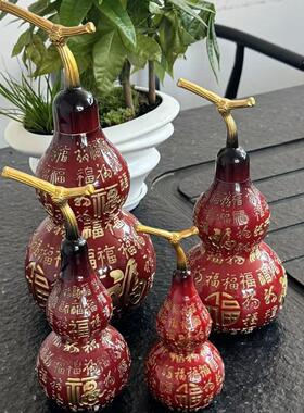 百福葫芦黄铜摆件工艺品工厂直发可开盖纳物存取家居客厅摆件装饰