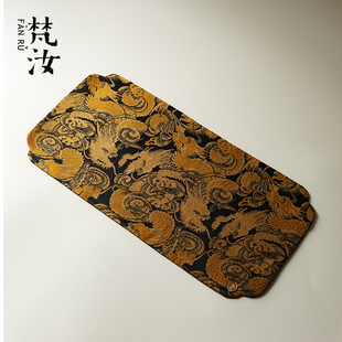 梵汝轻奢高档祥龙茶席双面防水高级感干泡席精致手工桌垫隔热桌布