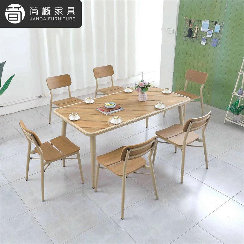 休闲庭院餐桌椅别墅花园阳台休闲塑木咖啡厅桌椅防水防晒人椅