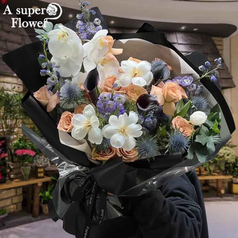 杭州鲜花快递同城卡布奇诺玫瑰花混搭花束生日订花店当日配送上门