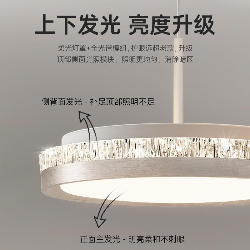 极简风餐厅吊灯2025年新款现代简约饭厅LED三头圆环餐桌灯具