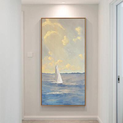 一帆风顺入口装饰画入口走廊过道挂画斯堪的纳维亚装饰画现代简约