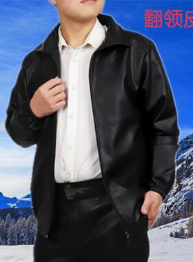 高档P男U挡士皮衣皮裤套装防油防水风修劳保裤车水产机修玻纤工作