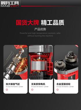 无刷锂冲电电锤充电重型方柄RBC大率艺电镐电钻凝土无线双混用击