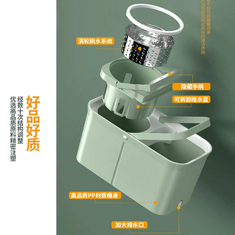 家用两用干湿拖布免墩布手把桶自动拖桶拖地套装桶懒人拖把旋转洗