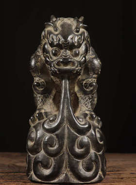 仿古石雕青石民俗怀旧祥云吸水神兽中式复古陈设文玩摆件摆设收藏