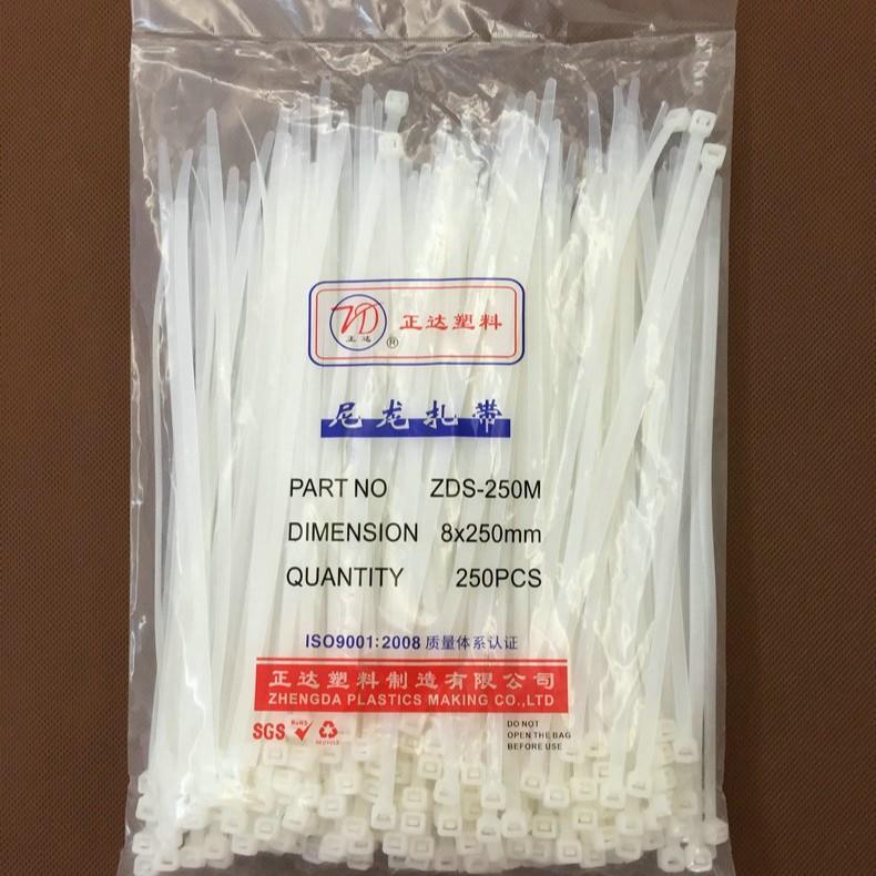 正达塑料8*250塑料尼龙包扎带 加长塑料尼龙扎带 大标牌扎带