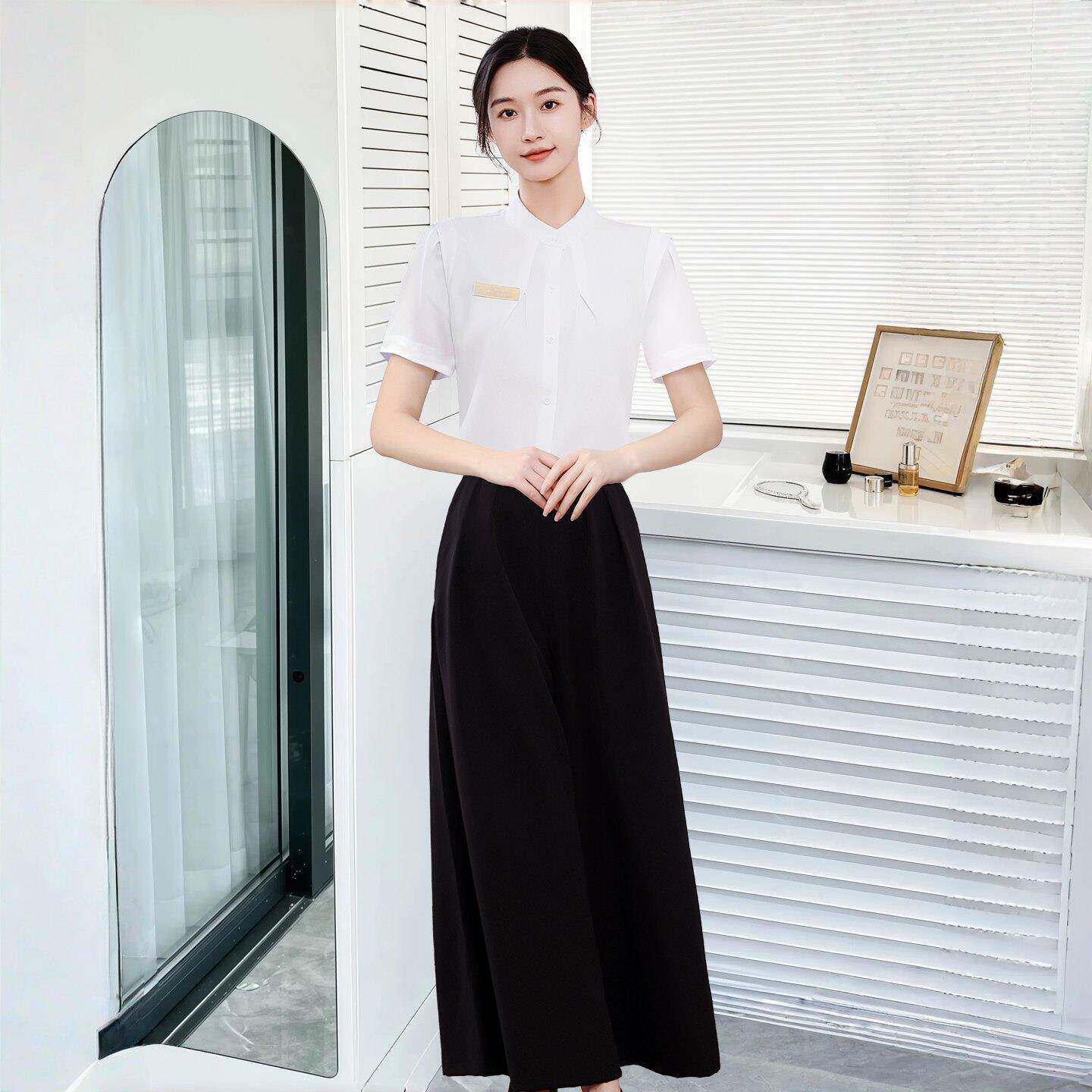 高端美容院工作服 女装三件套医美专业制服 鸣福鸟品牌