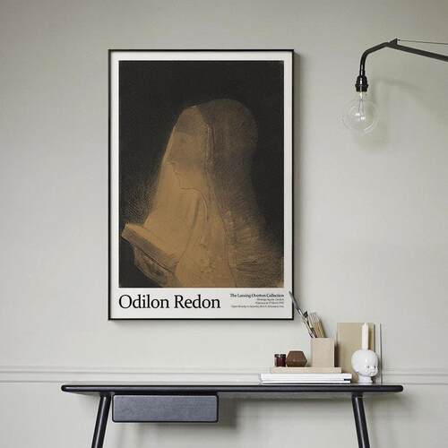 法国艺术家Odilon Redon花卉向日葵轻奢名画欧式复古静物装饰画