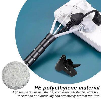 Black Cable Wire Protector Cable Organizer Management Pipe F