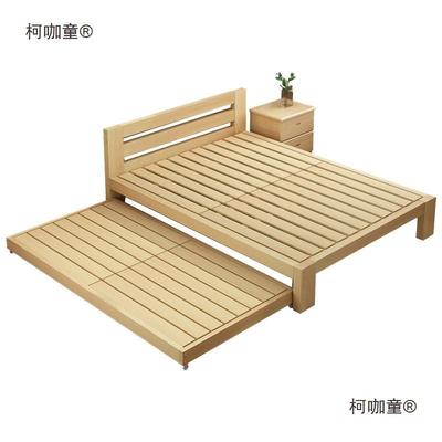 木床现LMV代简约双米人济床榻榻床实拖床抽拉子母床经型伸麦太保