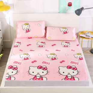 冰丝凉席1.8m1.5床3D印花三件套夏季 折叠0.9m儿童卡通单人1.2席子