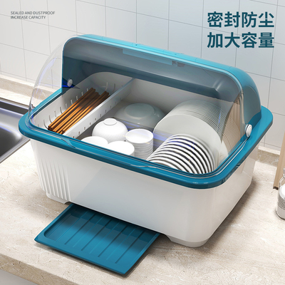 家用碗碟置物架带消毒碗柜碗架厨房带盖装碗盘箱碗筷沥水架收纳盒