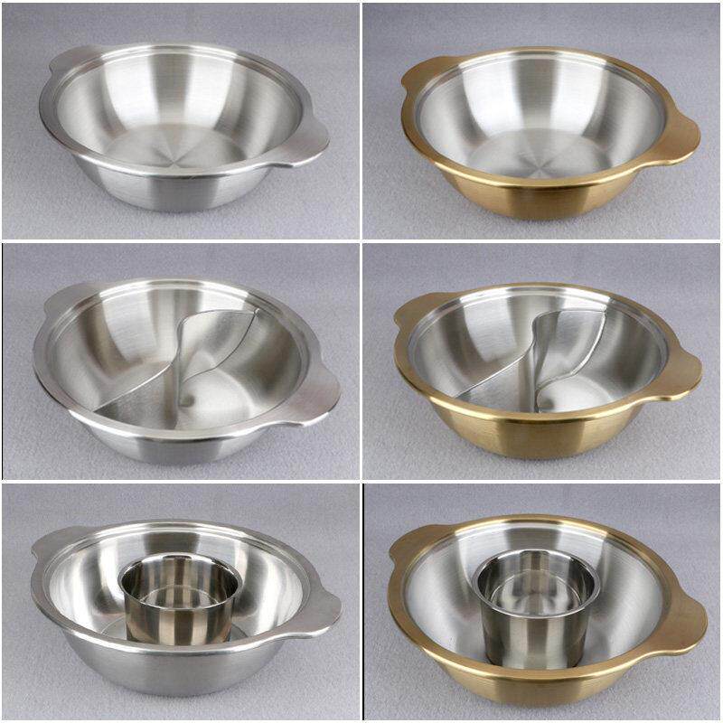 不锈钢加厚商用串串香专用锅电磁炉通用圆形加深鸳鸯火锅盆子母盆