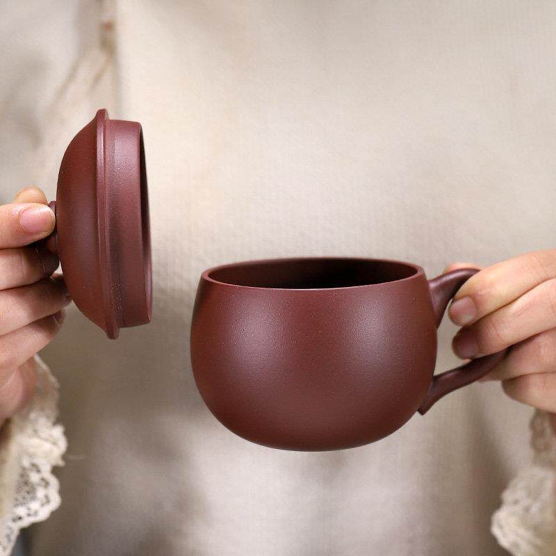 小容量宜兴紫砂杯纯手工中式复古男女士水杯口杯泡茶杯家用将军杯