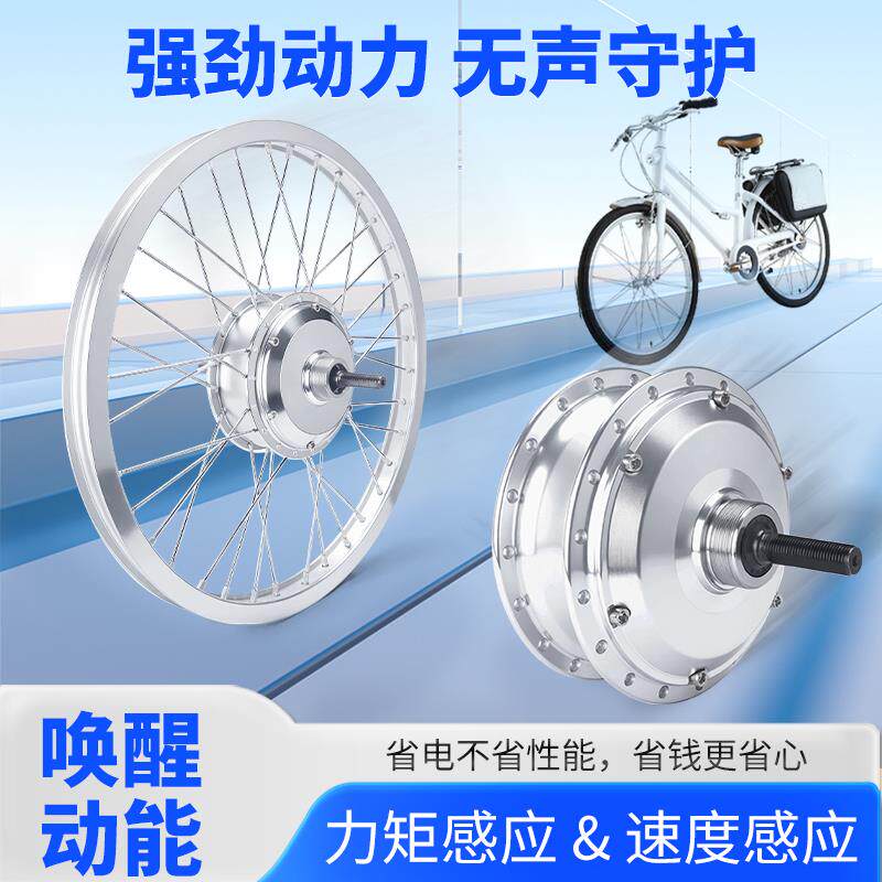 自行车助力电机20寸24寸26寸48V350W后驱涨刹电动脚踏车改装电机