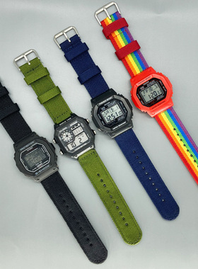 适配卡欧AE-1200WH/SW-00/500/aq-s810w表带W-216H尼龙手表带黑