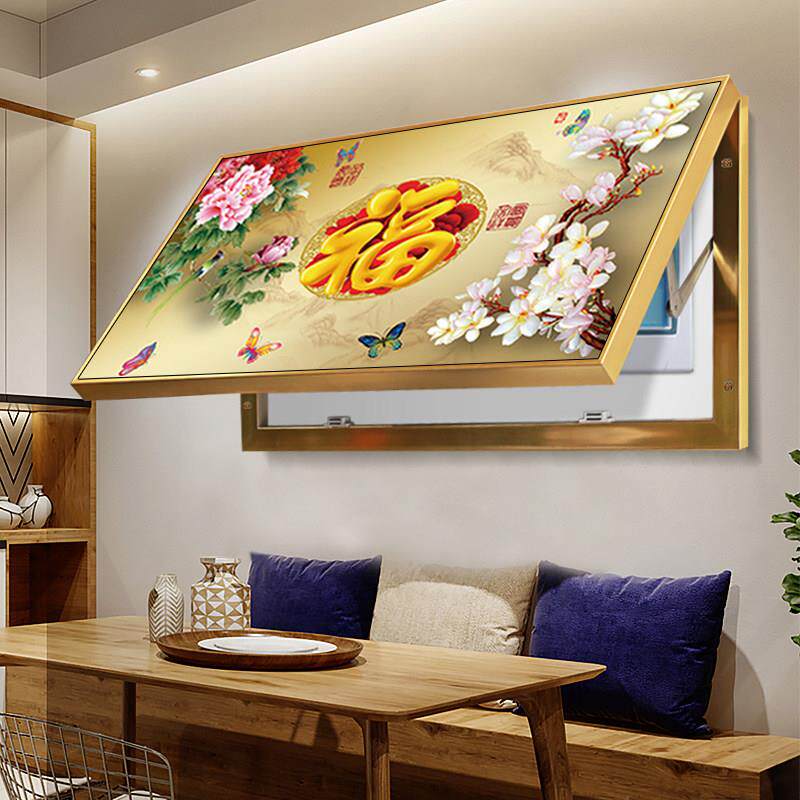 大尺寸电表箱装饰画可定制上翻长现代装饰画