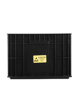 918电0532黑色防静塑料周转箱长方形VWK电带盖物流中转框子原件eu