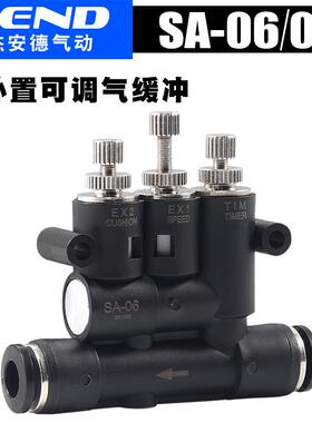 可调气缓冲接头外置ANA速度08控制阀10气缸调速节流阀气动SA-06AI