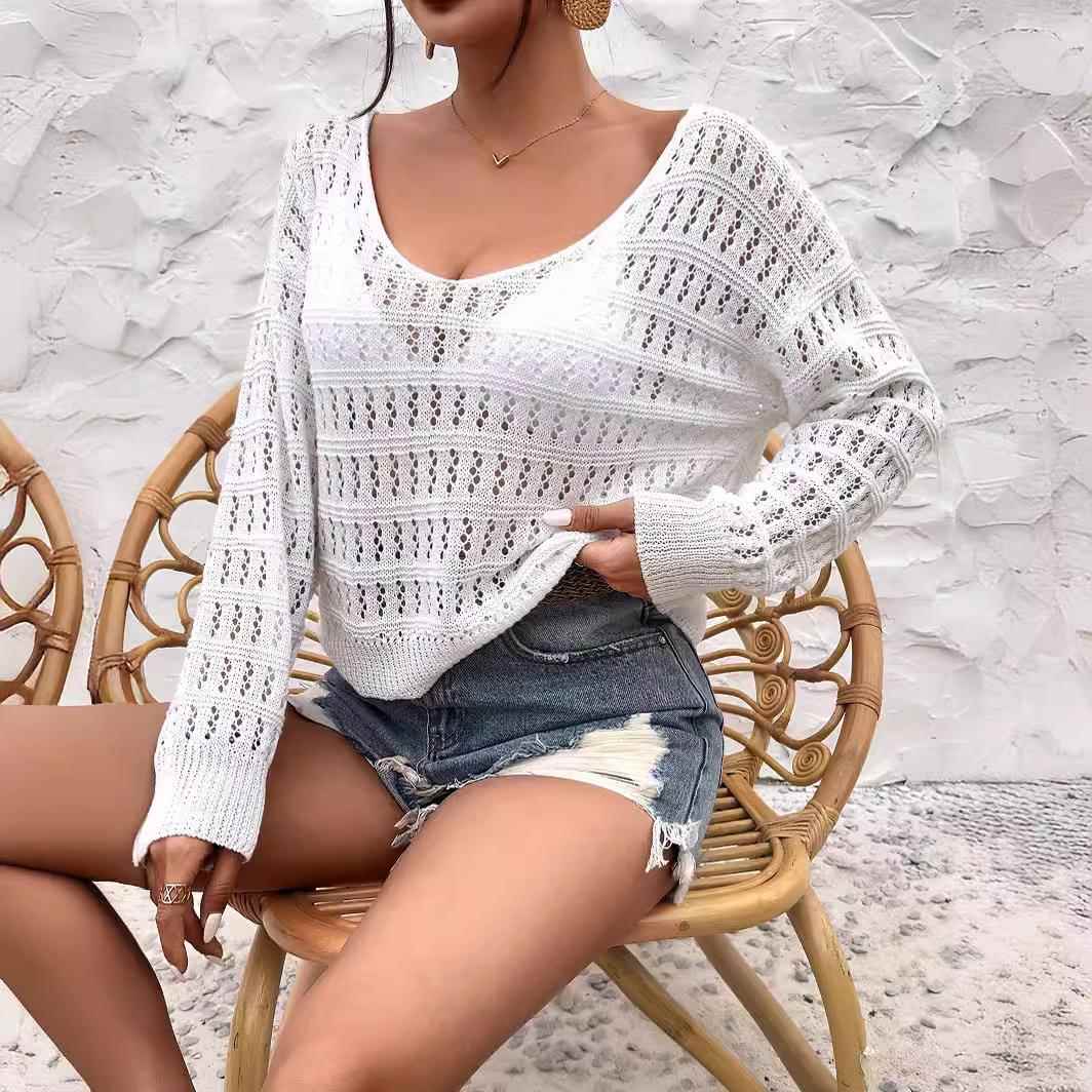 early autumn hollow womens thin sweater  autumn collection
