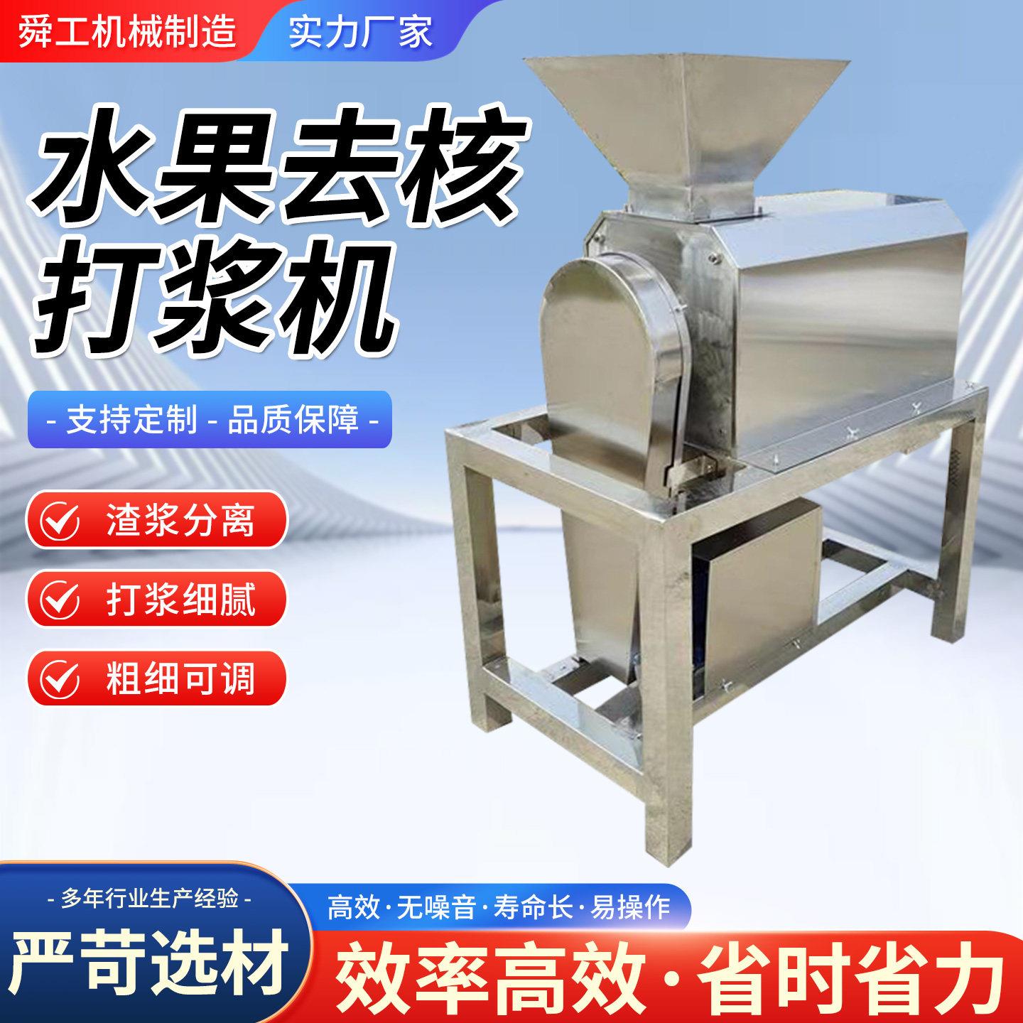 大型水果去核打浆机厂家榴莲芒果山楂红枣去皮去核打浆机商用工业