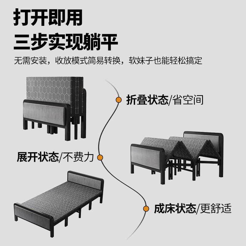 折叠床单人1米2家用简易午睡加床成人出租房结实耐用加固双人申恒