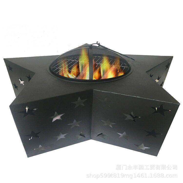 订置欧式庭院复古铁艺取暖炉 烧柴烤火炉 户外使用烧火炉