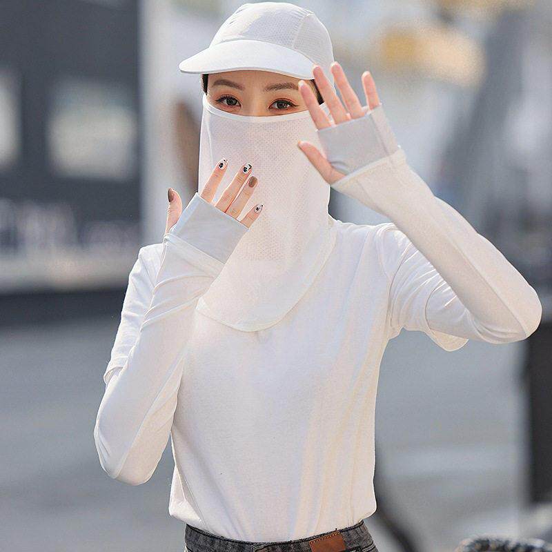 骑行遮阳帽女防晒带脖子遮全脸冰丝夏季户外运动透气开车口罩帽子