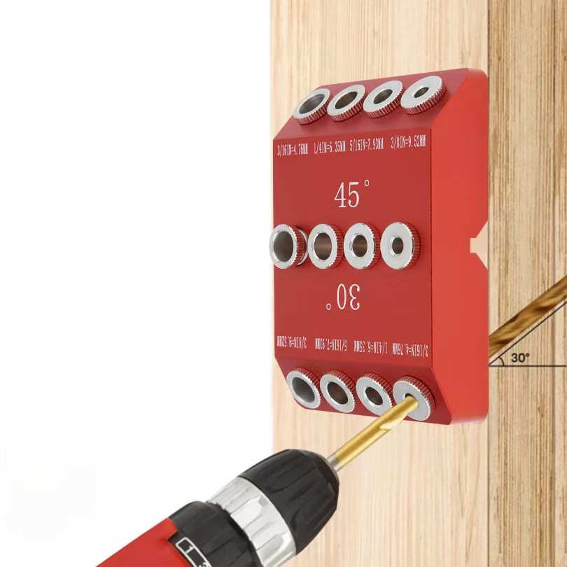 多角度斜孔垂直木工打孔器 30°/45°/90°导向夹具 DIY工具