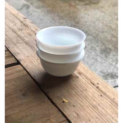 库存90年代潮州功夫茶小白薄胎小茶杯凤凰单枞专用蛋壳杯透明轻盈