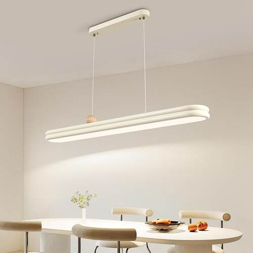 全光谱餐厅吊灯现代简约奶油风网红长条餐桌中山灯具一字吊灯L335