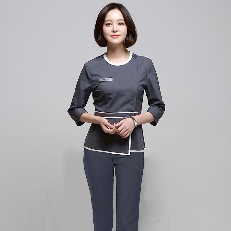 高档韩式纹绣师甲师美工作服屈美臣氏美容院师容工作服spa理疗按
