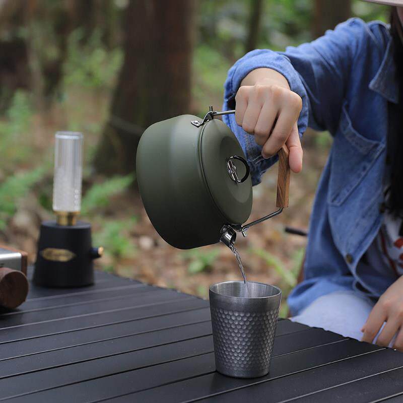 户外可携式烧水壶露营不锈钢304烧茶壶野外卡式炉明火煮水野营锅