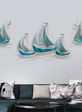地中海帆船壁饰北欧现代简约时尚墙上家居装饰品铁艺壁饰墙面壁挂