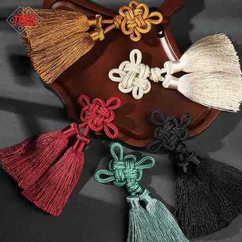 龙结 手工编织配件中国结精美双流苏吊穗服饰流须包挂配饰