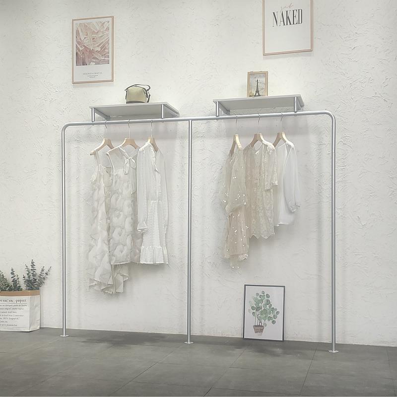 服装店展示架服装架银色货架侧挂陈列架钉墙上挂衣架子壁挂式服饰