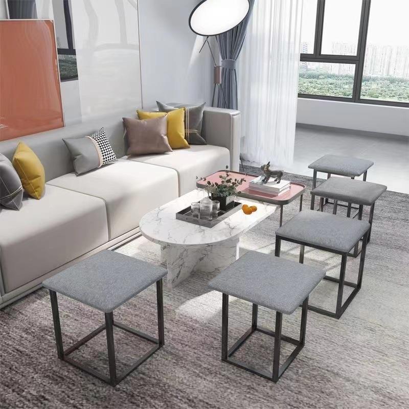 魔方组凳627家用沙发小凳合轮客厅茶几矮方坐子凳折叠可叠放椅子