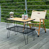 风便携重叠黑露营网户外户外铁网桌烧烤折叠野餐桌子化网拼接桌桌