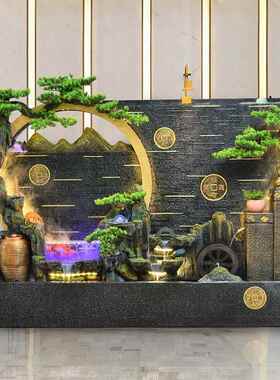 水幕墙流水屏风鱼ULZ池玄造景别墅庭院关客装饰水摆件流办公室厅