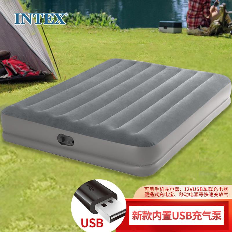 INTEX内置电泵USB充电自动充气双人充气床垫家用气垫床便携折叠图片