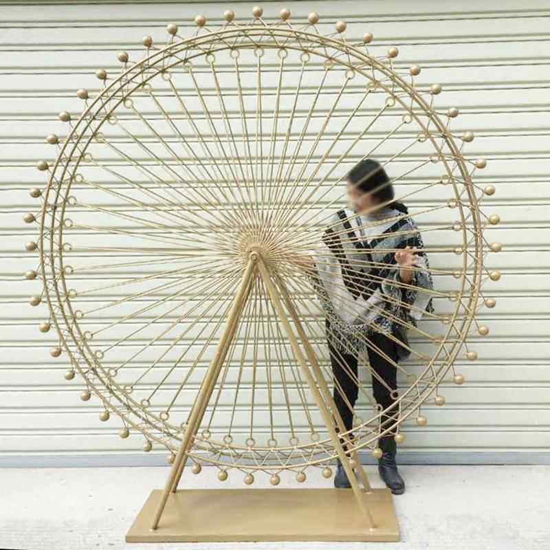 大型铁艺摩天轮模型摆件 餐厅美观实用摩天轮家用个性装饰品