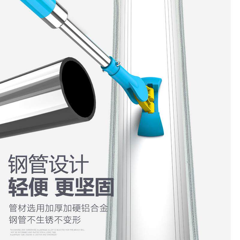 不锈钢杆铝合金平拖把家用木地板不锈钢懒人平板拖把清洁省力加长