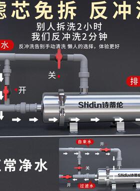 小管PVDF道机自来水全屋中央净水器大容量农村井水前置过滤反冲洗