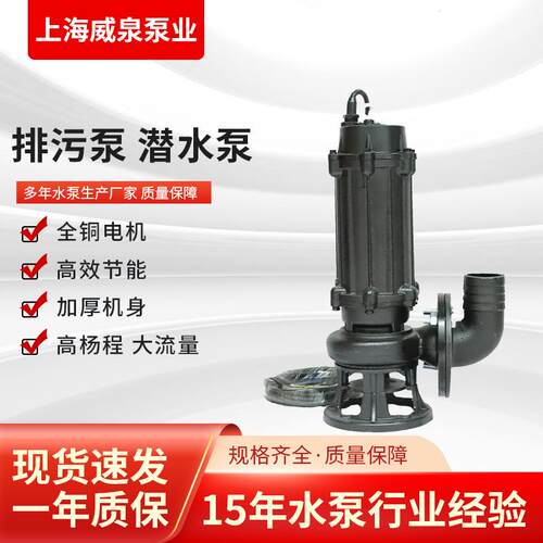 污水泵排污无堵塞高扬程抽水泵潜水泵污水污物电泵工程用污水泵
