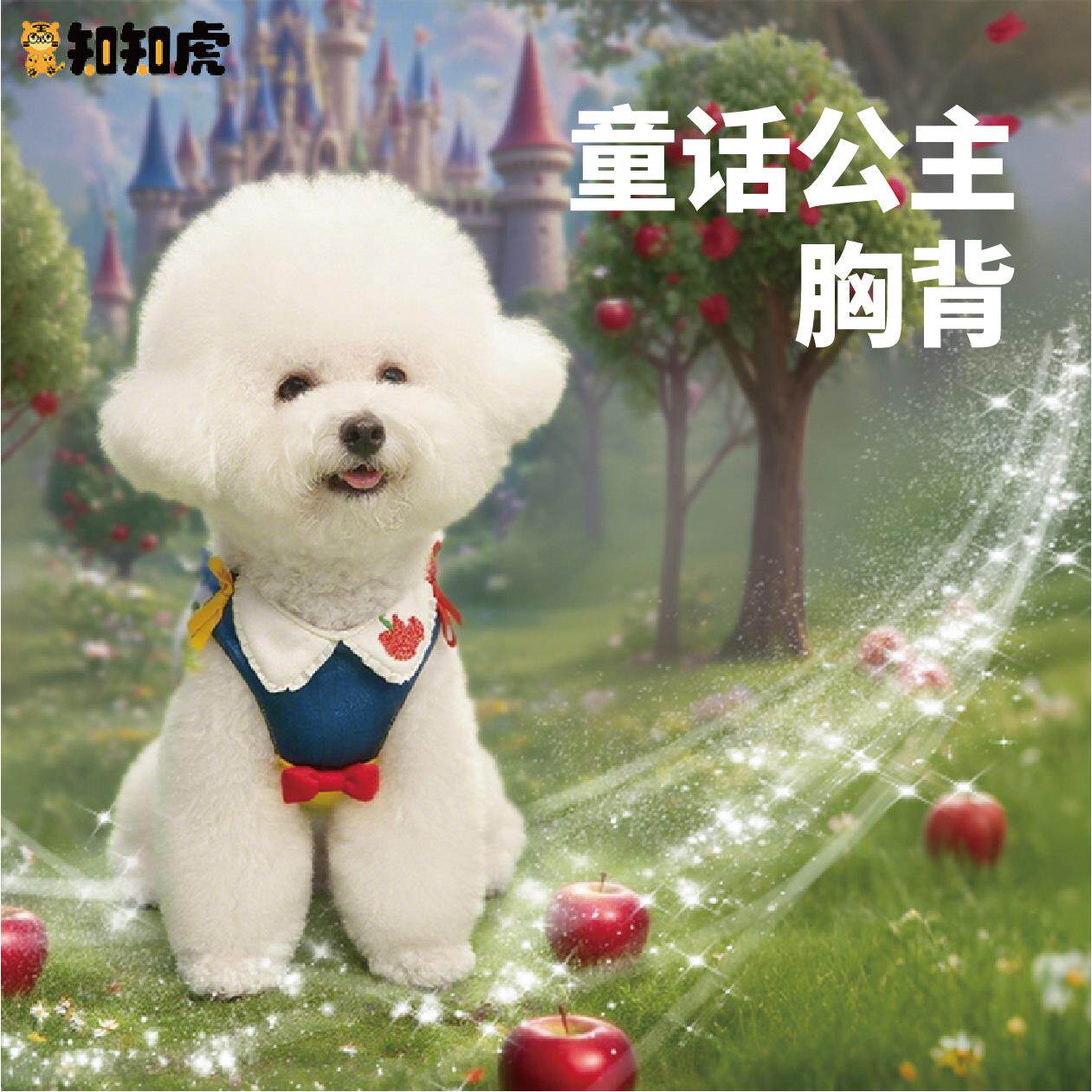 童年白雪公主宠物猫狗胸背抱婴袋牵引绳中小型犬外出遛狗牵引绳套