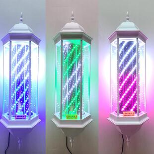 发廊六角宫灯加亮LED覆古奢华防水挂壁旋转美发转灯灯箱