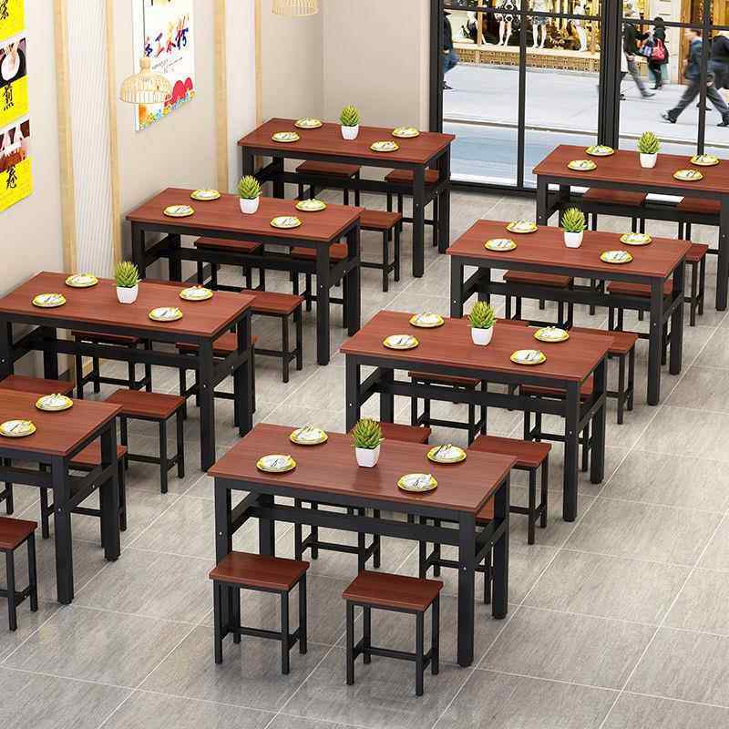 餐方桌椅凳子组合约小吃馆快餐厅桌子饭家简用长形桌子奶b吃y